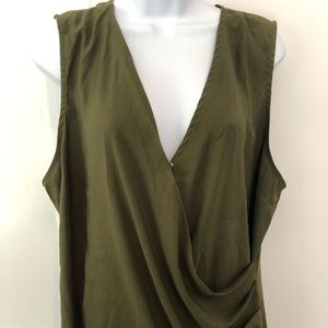 Goldray Drape Top Sleeveless Olive